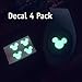 ShopEmilyG Magic Band Decal | Glow in the Dark Mouse Head Decal 4 Pack | Made in the USA