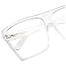 XL Super Oversized Clear Frame Lens Glasses Flat Top Square Eyeglasses