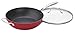 Cuisinart CastLite Non-Stick Cast Iron Chef's Pan with Helper and Cover, 4.5-Quart, Red