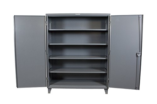 Strong Hold, 48"W x 24"D x 78"H, Industrial Cabinet, Heavy-Duty, Welded and Assembled, 12-Gauge Steel, Dark Gray, 4 Adjustable Shelves with 1,200 lbs. Capacity Each - USA - Thumbnail 6