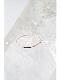 HONEYCAT Anillo de cuarzo rosa con cristal en oro, oro rosa o plata   Joyería minimalista y delicada