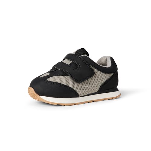 Amazon Essentials Unisex Toddlers' Hook & Loop Athletic Sneakers, Black/Light Grey, 4 Toddler at Amazon