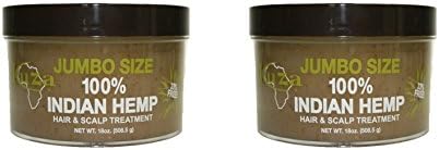 Set of 2 Kuza 18 oz. Jumbo Size 100% Indian hemp Hair and Scalp Treatment Bundled by Maven Gifts