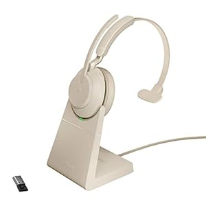 Jabra-Evolve2-65-Wireless-PC-Headset-with-Charging-Stand--Noise-Cancelling-Microsoft-Teams-Certified-Mono-Headphones-With-Long-Lasting-Battery--USB-A-Bluetooth-Adapter--Beige Jabra Evolve2 65 Wireless PC Headset with Charging Stand – Noise Cancelling Microsoft Teams Certified Mono Headphones…