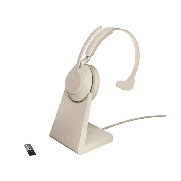 Jabra-Evolve2-65-Wireless-PC-Headset-with-Charging-Stand--Noise-Cancelling-Microsoft-Teams-Certified-Mono-Headphones-With-Long-Lasting-Battery--USB-A-Bluetooth-Adapter--Beige Jabra Evolve2 65 Wireless PC Headset with Charging Stand – Noise Cancelling Microsoft Teams Certified Mono Headphones…