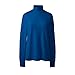 Lands' End Women's Relaxed Cotton Mock Turtleneck, S, Bright Sea Blue
