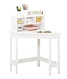 UTEX Corner Desk with Storage and Hutch for Small