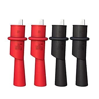 4PCS Multimeter Crocodile Clips, Insulated Crocodilian Clip, Alligator Clip, Crocodile Clamp Electrical Clamp for Multimeter Testing Probe, Black and Red