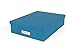 Bigso Box of Sweden Oskar Fiberboard Label Frame Document Letter Box - File Organizer Box for Paperwork - Document Storage with a Lid & Metal Label Window - 3.3 in x 10.2 in x 13.8 in - Turquoise