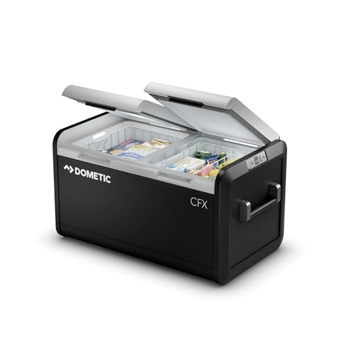 Dometic CFX3 75DZ, 75Liter Dual Zone Portable Refrigerator and Freezer, Powered by AC/DC or Solar