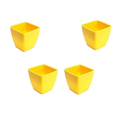 Antier 2-Inch Planters-Small-Square-Pots-Plastic-Flower-(Pack of 4)