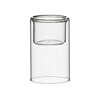 CYS EXCEL Hurricane Pack of 6 Tealight Glass Candle Holders-3.5 inch Tall, open at each end, wedding centerpiece, versatile, flowers vase