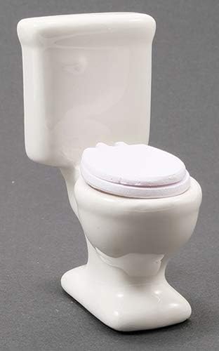 Dollhouse Miniature Toilet, White