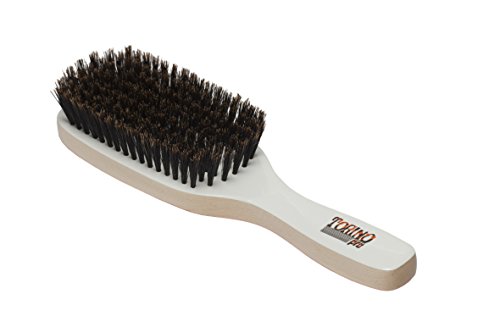 Torino Pro #410 /Boar Bristle Paddle Hair Brush / (EXTRA SOFT) Extra Long Natural Boar Bristles / Great for thinning hair,sensitive scalps and babies / Great 360 wave brush