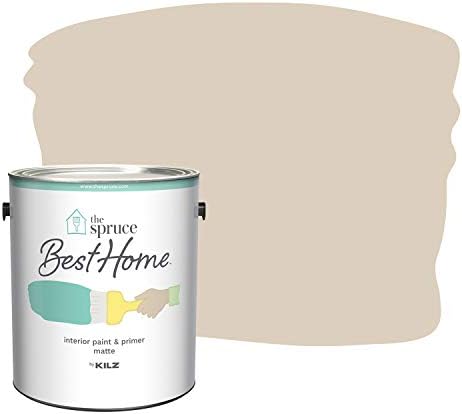 The Spruce Best Home by KILZ 15118801 Interior Matte Paint & Primer in One, 1 Gallon, SPR-05 Macrame Beige