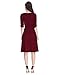 Sue&Joe Women's 3/4 Sleeve Dress Ruched Waist Classy V-Neck Casual Cocktail Dress, Burgundy, Tagsize3XL=USsize16-18