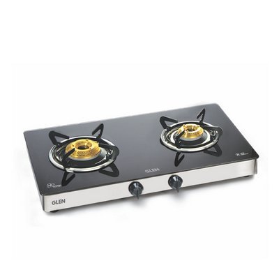GLEN 1021 Glass Gas Stove Forged Brass Burner Kitchen Cooktop