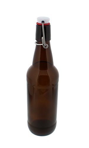 Swing Top Bottles w/Caps - 16.9oz, Amber Glass, Reusable for Homebrew - 6 pack