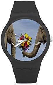Birthday Gift Custom Lovely Elephant Unisex Round Rubber Sport Watch