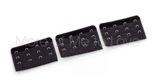 6-pack of Four-hook Bra Extenders - 3 black + 3 beige