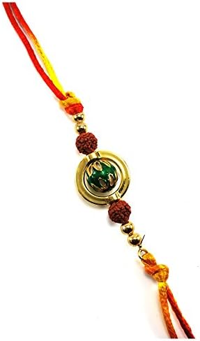 TwishQ Men's Beautiful Rudraksh Rakhi Red