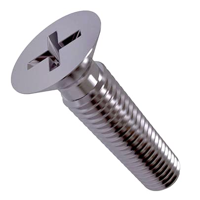 M6x16 Countersunk Machine Screws, Stainless Steel Phillips Bolts, Cross Recessed Flat Head Fastener, fully Threaded 6mm Screw Suitable for Metal, Construction, Installation, DIY (Pack of 10)