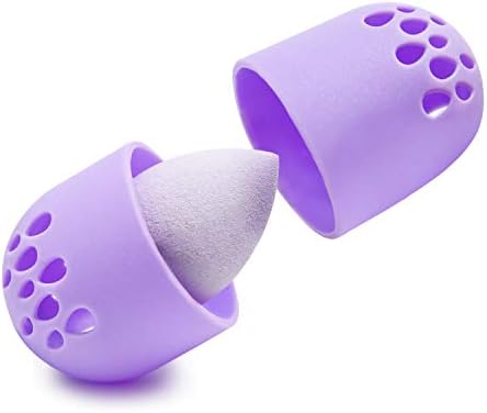 Beauty Sponge Travel Case - Foundation Makeup Sponge Holder Carrying Case by Blunt Beauty (Purple)