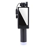 XRROOK Portable Selfie Stick Compact Handheld Monopod Universal Wired Selfie Stick with HD Rearview Mirror for iPhone Android Waiting for a Smartphone Wired Selfie Stick