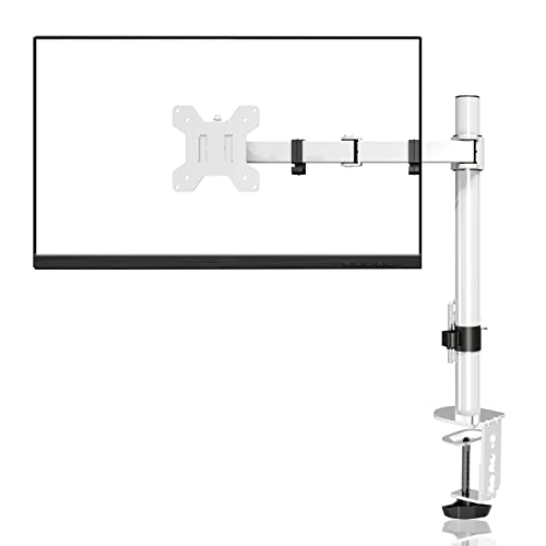 suptek Desk Mount for 13-32 Inch Monitor, Articulated and Swivel Monitor Arm, Height Adjustable 400 mm, VESA 75/100 mm, Max Load 10 kg, Clamp and Eyelet, Black, MD9421 (White)