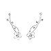 EleQueen 925 Sterling Silver Full Cubic Zirconia Flower Ear Crawlers Sweep Cuff Hook Earrings 3 Pair