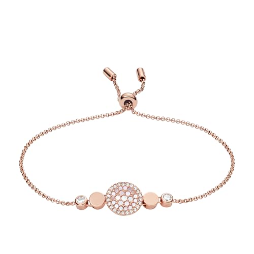 Fossil Women's Rose Gold-Tone Stainless Steel Chain or Beaded Bracelet for Women