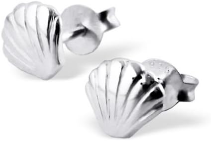 Si Si Select BOXED-925 Sterling Silver Earrings Seashell Studs 6mm-Quality Gift