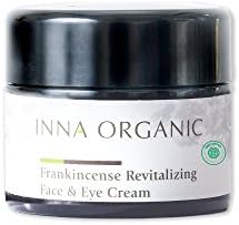Inna Organic Face & Eye Cream with frankincense essential oils, certified organic moisturizer for anti-aging & wrinkle care, EWG Verified, COSMOS Ecocert, 1 fl. oz.
