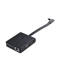 Cable Matters multipuerto USB C Dock de viaje con HDMI DP VGA, USB 2.0, Fast Ethernet, entrega 60 W de potencia (Thunderbolt 3 Puerto Compatible) para 2016 2017 Macbook pro, Dell XPS, Surface Book 2 y más, Negro