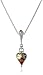 Multicolor Amber Sterling Silver Heart Pendant Necklace, 18