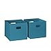 RiverRidge Folding Storage Bins with Handles Turquoise Cube Storage Organizer for Closet, Bedroom & Playroom - Closet Organizers and Storage Set of 2