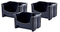 Mighty Tuff Jumbo Stackable Storage Bins, Pack of