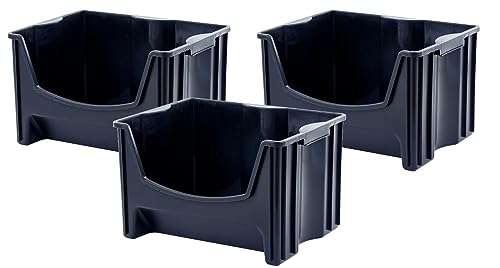 Mighty Tuff Jumbo Stackable Storage Bins, Pack of