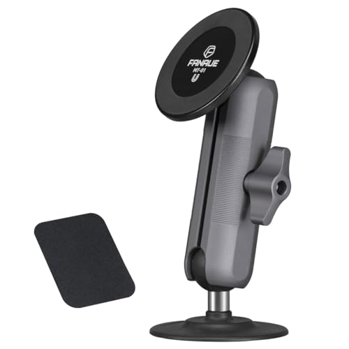 FANAUE SC-03T9 Car Mount Compatible with RAM Mount B Size Ball Head, Magnetic Phone Holder for Dashboard, Windshield & Other Car Accessories - 4.7 to 7.5 inch Smartphones