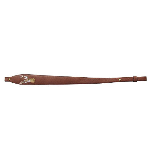 TOURBON Vintage Adjustable Leather Rifle Sling Strap Brown Shooting Hunting Gun Accessories