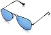 Ray-Ban Rj9506S Metal Aviator Sunglasses, Matte Black/Blue Flash, 50 mm