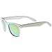 zeroUV Retro Bright Horn Rimmed Sunglasses with Colorful Mirrored Lenses - UV400 8126