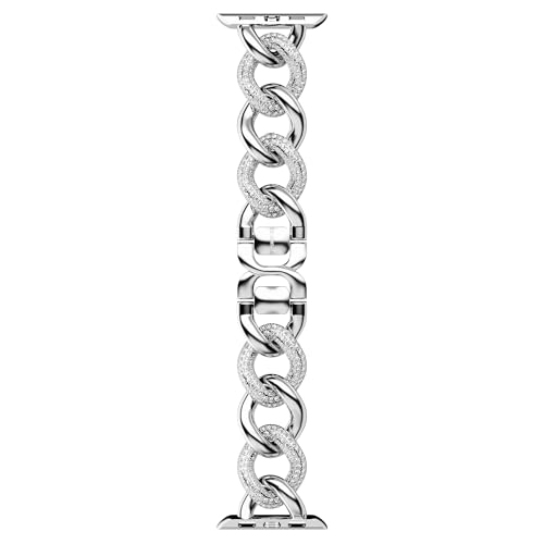 Swarovski Sparkling chain strap compatible with Apple Watch®, Silver tone, Stai…