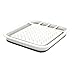 Collapsible Dish Drying Rack Drainer, Plastic, White with Gray, One Piece, Small, Compact, 15 x 11.5 Inches with Utensil Holder by Unknown