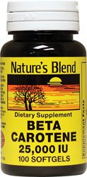 Nature s blend beta carotene 25,000 iu 100 softgels