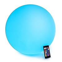 LOFTEK LED Light Ball : 16-inch RGB Colors Light Sphere with Remote Control, Cordless Floating Pool Lights, IP68 Waterproof and Rechargeable Battery, Sensory Toys for Kids, Home, Garden, Party Decor