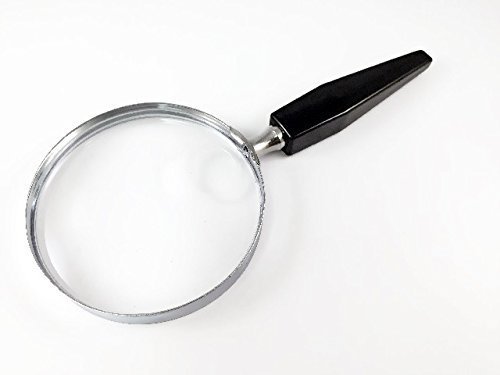 MagniPros 5" Large Classic Round Magnifying Glass Magnifies up to 2X- Durable Metal Frame