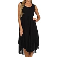 Sakkas 1051 Everyday Essentials Caftan Dress/Cover Up - Black - One Size