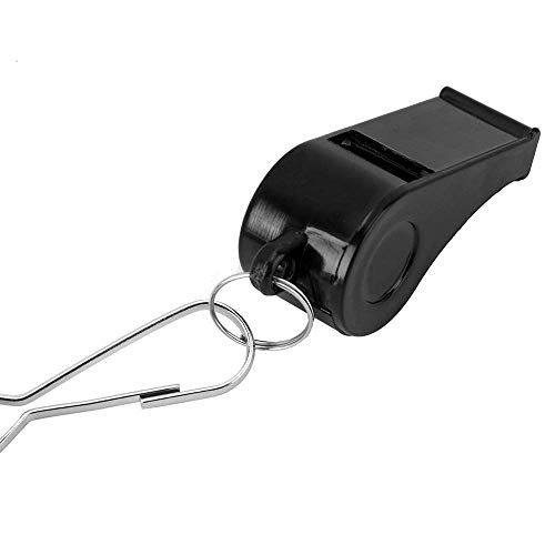 image for wonuu 24 Pack Whistles with Lanyard, Black Plastic Coaches Whistle, Lo