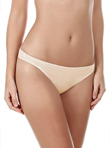 Felina Women's Smooth Thong 3 Pack, Black, Large
